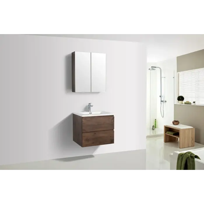 By Goof Onderkast badkamermeubel Tieme mat donker eiken 60x50x48cm