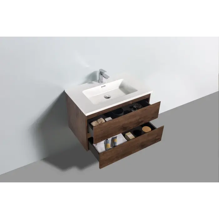 By Goof Onderkast badkamermeubel Tieme mat donker eiken 60x50x48cm