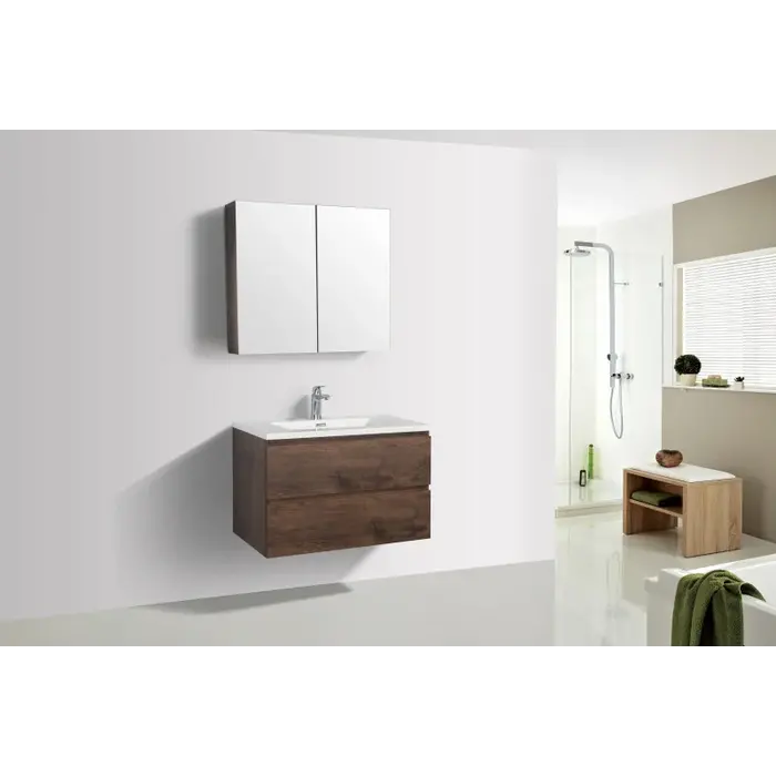 By Goof Onderkast badkamermeubel Tieme mat donker eiken 60x50x48cm