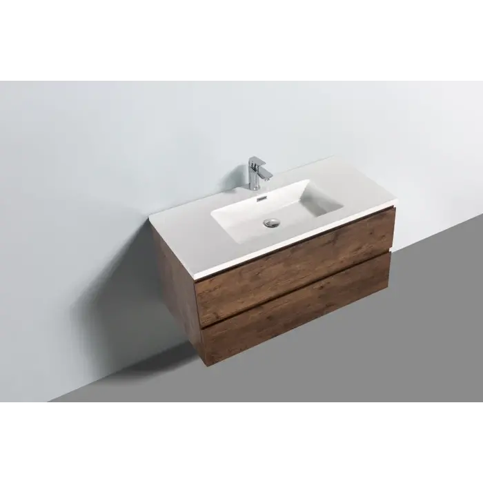 By Goof Onderkast badkamermeubel Tieme mat donker eiken 60x50x48cm