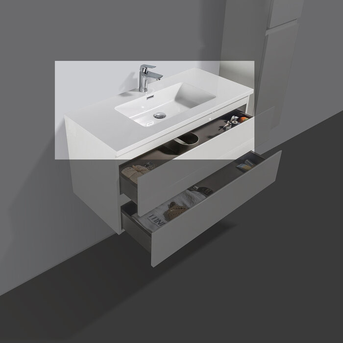 By Goof Mineraalmarmer wastafel Tieme wit met kraangat