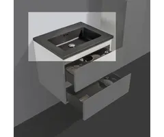 By Goof Wastafel kwartsteen Tieme mat zwart zonder kraangat