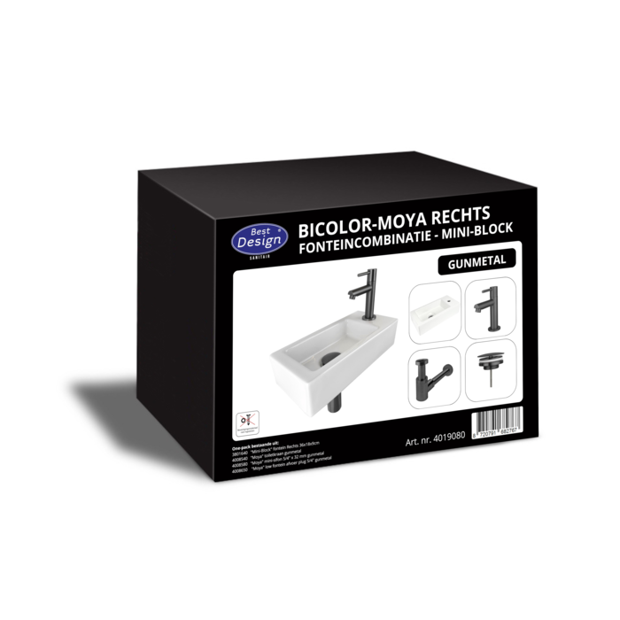 ADW Best-Design "One Pack" fonteincombinatie "Bicolor-Moya" Mini-Block Rechts