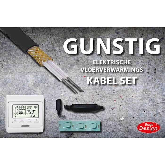 ADW Best-Design "Gunstig" vloerverwarmings kabel set 17,2 mtr 340 Watt