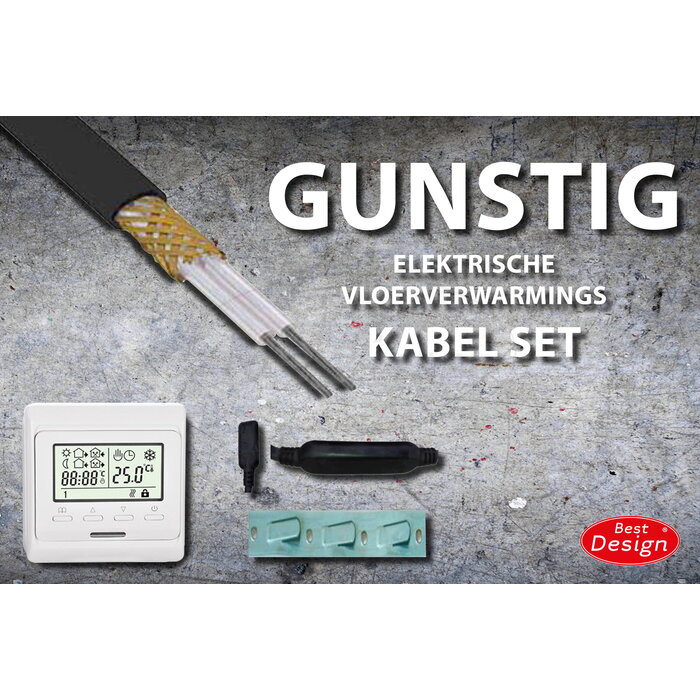 ADW Best-Design "Gunstig" vloerverwarmings kabel set 39,3 mtr 780 Watt (7,8 m2)