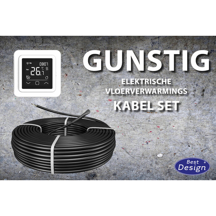 ADW Best-Design "Gunstig" vloerverwarmings kabel set 58,8 mtr 1000 Watt