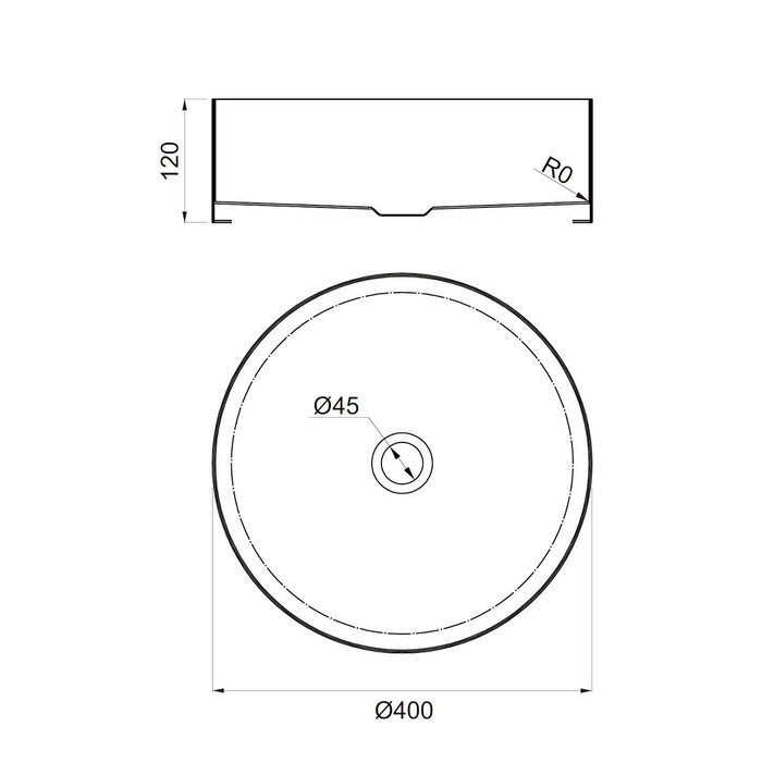 ADW Best-Design "Saint" opbouw waskom gunmetal diam: 400 mm x 120 mm