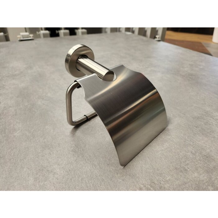 Wiesbaden Toiletrolhouder met klep RVS