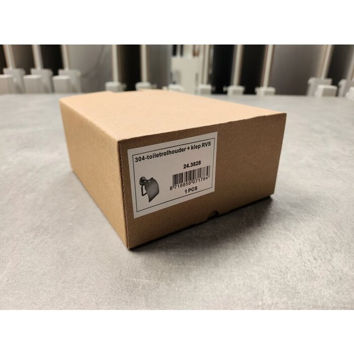 Wiesbaden Toiletrolhouder met klep RVS