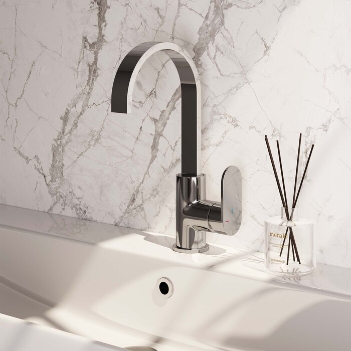 Brauer BRAUER Chrome Edition opbouw wastafelmengkraan C model met draaibare platte uitloop - chroom