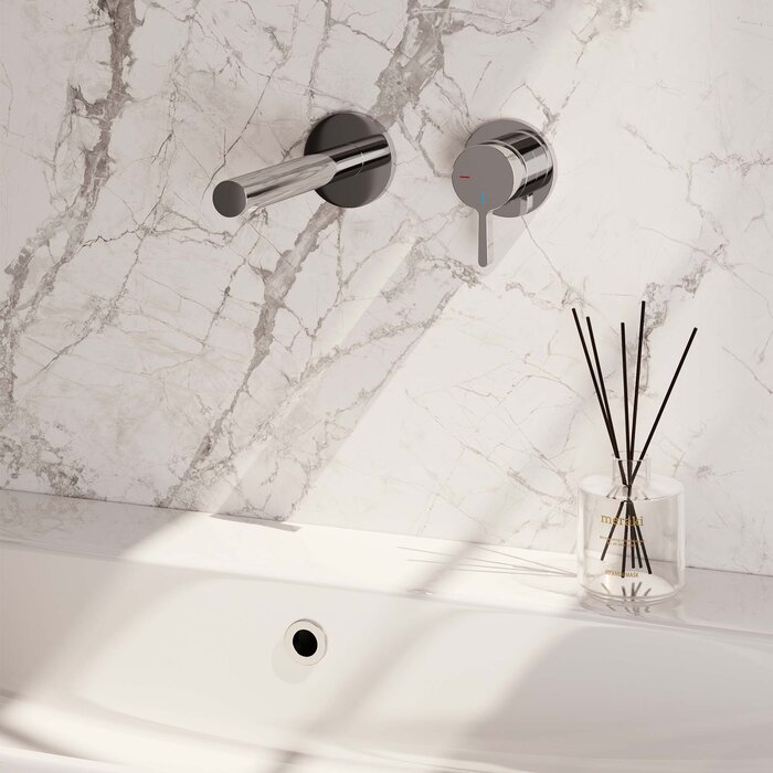 Brauer Chrome Edition inbouw wastafelmengkraan met rechte uitloop en rozetten, model E1