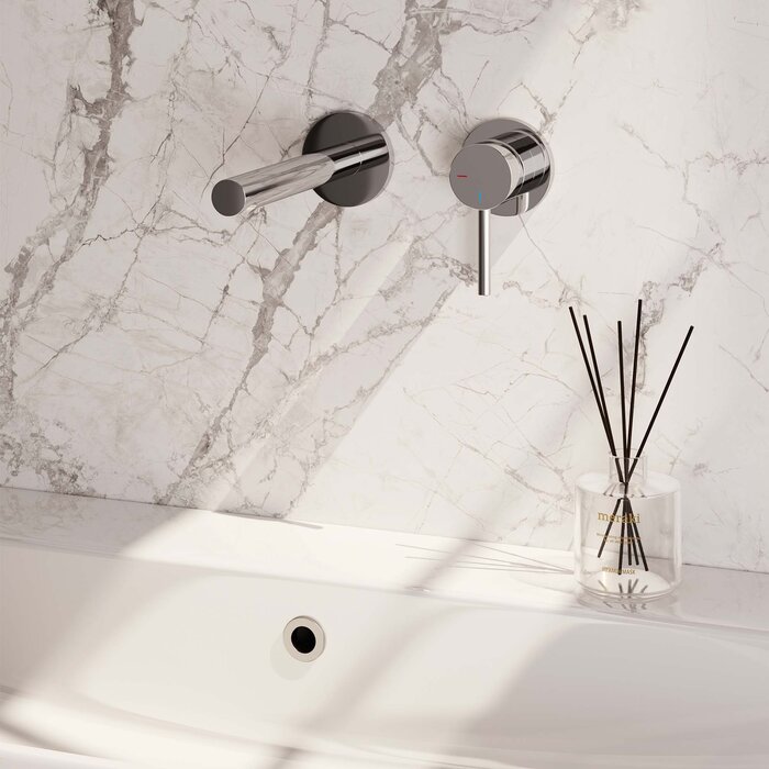 Brauer Chrome Edition inbouw wastafelmengkraan met rechte uitloop en rozetten - Model A1 chroom