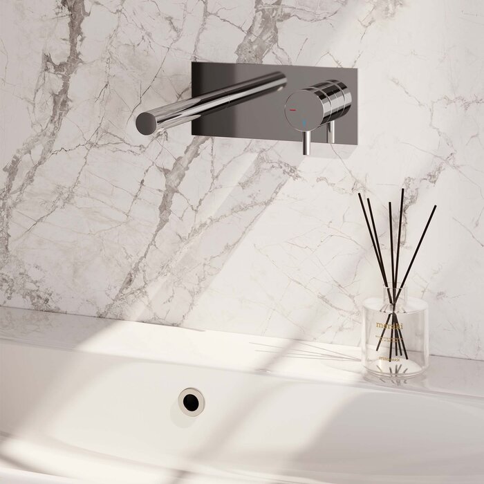 Brauer Chrome Edition inbouw wastafelmengkraan B1 met rechte uitloop en afdekplaat