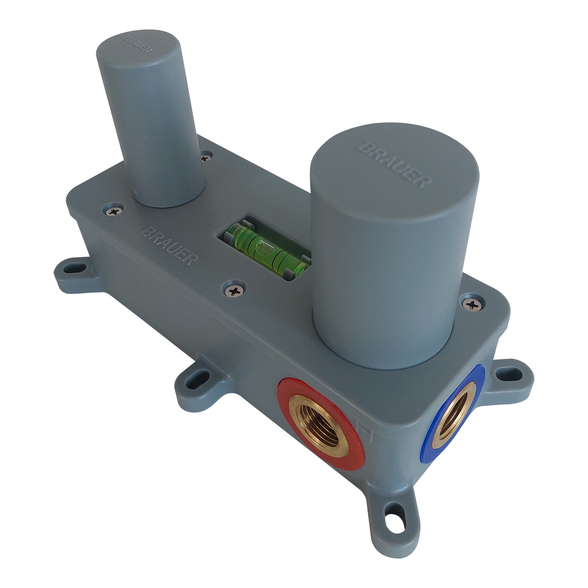 Brauer Inbouw wastafelmengkraan met gebogen uitloop en afdekplaat - Model B1, koper geborsteld PVD