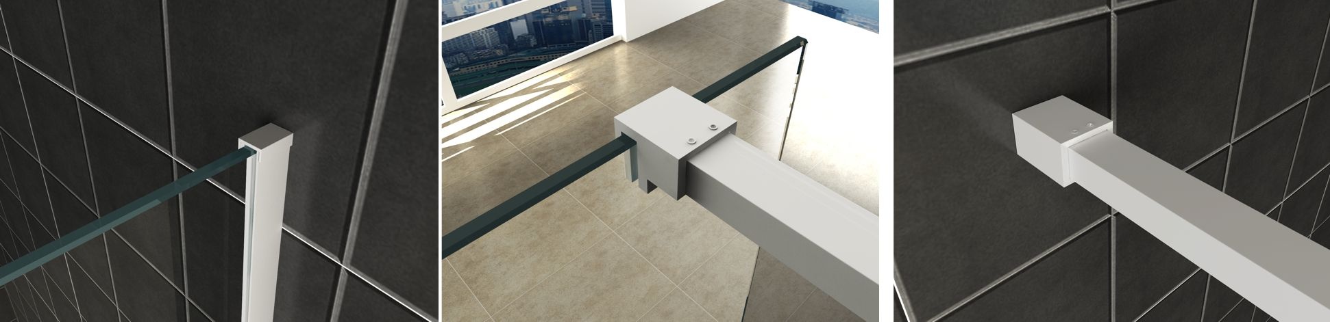 Slim profielset met stabilisatiestang 120 cm - Diverse kleuren