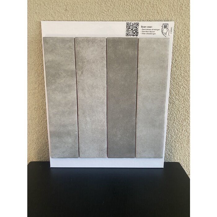 Equipe Cerámicas Dubai tegels Grey glans 6x24,6cm Handvorm
