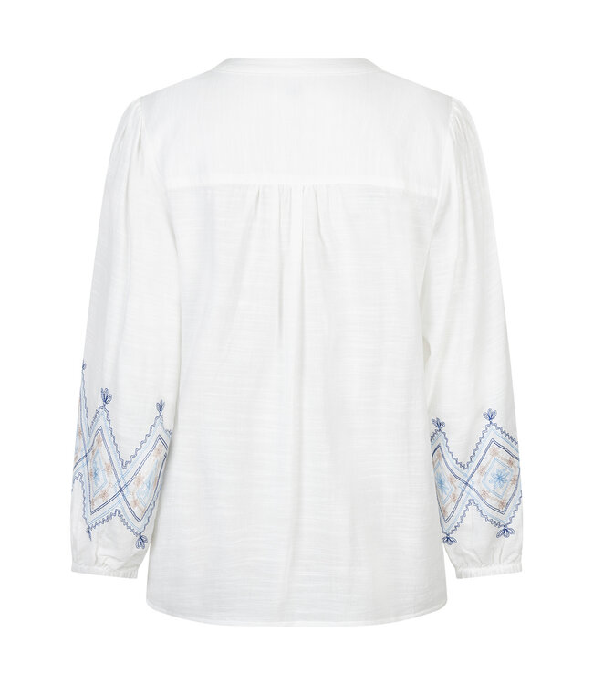 Red Button EMBROIDERY Blouse