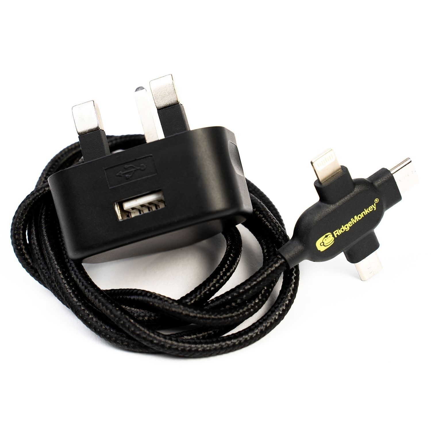 Jaym PACK CHARGEUR SECTEUR 2 USB-A 12W + CABLE USB-A VERS LIGHTNING MFI 2M BLANCS