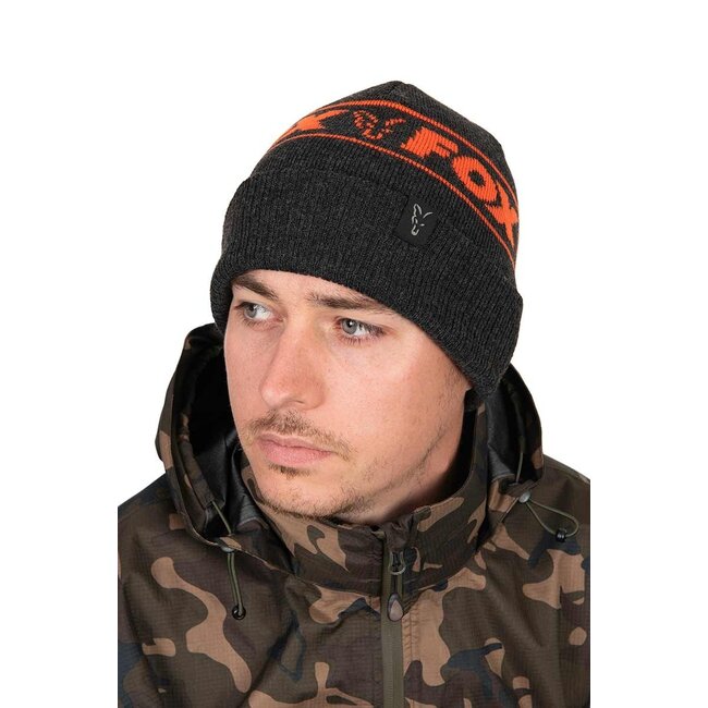 FOX Collection Beanie Hat Black & Orange