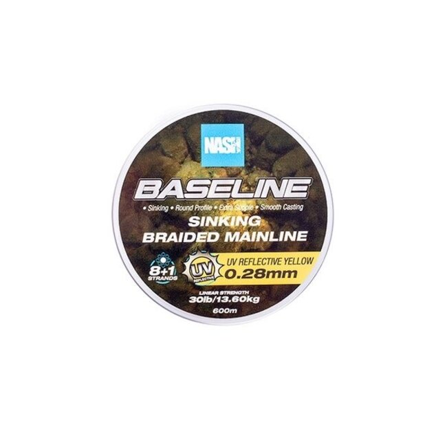 Nash Baseline Sinking Braid - Jaune UV - 600m