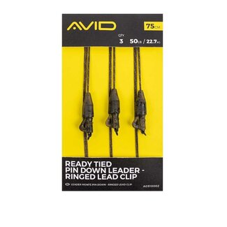 Avid Carp Ready Tied Pin Down Leader - Clip de plomb annelé