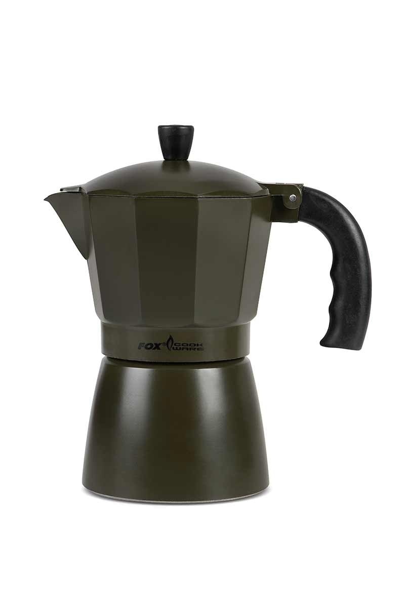 Machine à Expresso Manuelle Fox Cookware - 450 Ml (9 Tasses) - Cafetière Légère En Aluminium Finition Kaki