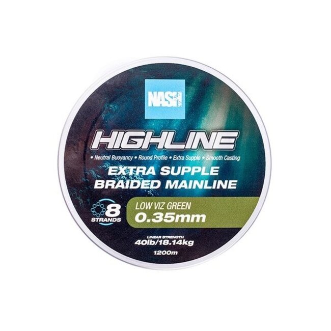 Nash Highline Tresse extra souple - Vert - 1200m