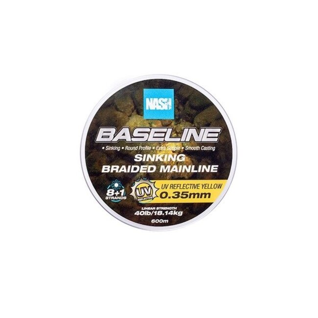 Nash Baseline Sinking Braid - Jaune UV - 600m