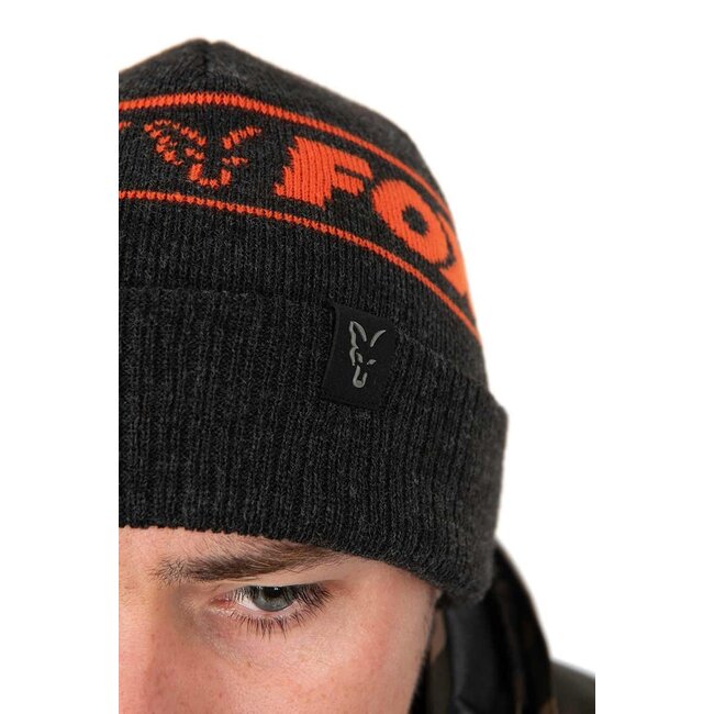 FOX Collection Beanie Hat Black & Orange