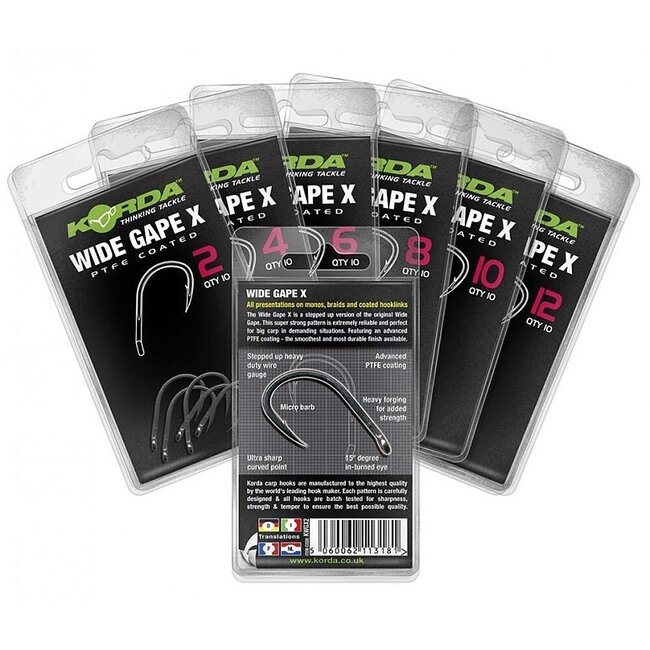 Korda Wide Gape X (10 pièces) | Hameçon à carpe