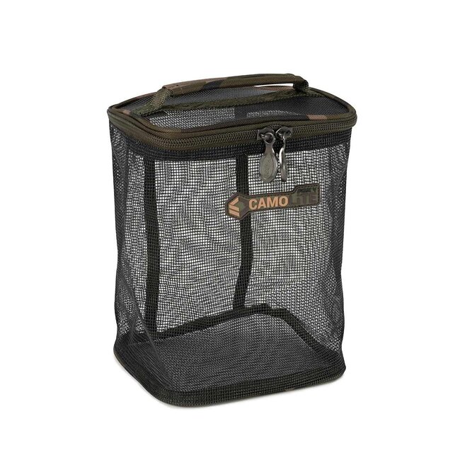 FOX Sacs Camolite Air Dry pour le stockage des appâts avec filet caoutchouté et motif camouflage