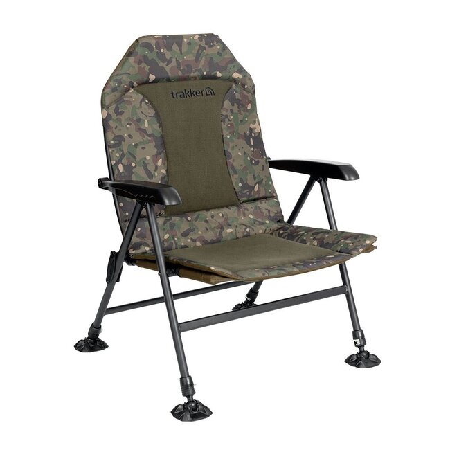 Trakker Chaise inclinable RLX - Chaise de pêche confortable avec dossier réglable et Trakker Camo