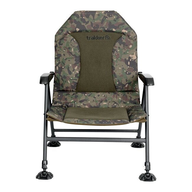 Trakker Chaise inclinable RLX - Chaise de pêche confortable avec dossier réglable et Trakker Camo