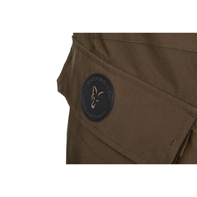 FOX Sherpa Tec Salopettes - Pantalon d'hiver avec Sherpa Fleece - Khaki - Imperméable