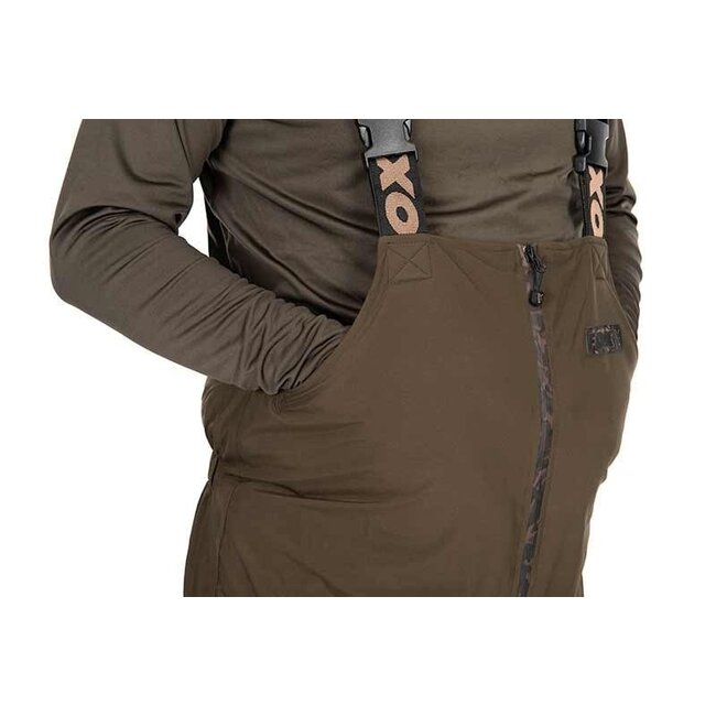 FOX Sherpa Tec Salopettes - Pantalon d'hiver avec Sherpa Fleece - Khaki - Imperméable