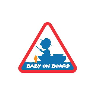 Delphin Bébé à bord - Autocollant pour la voiture - Style pêche