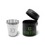 Delphin Ensemble de 4 verres à liqueur en acier inoxydable RESET de 70 ml avec sac en simili-cuir