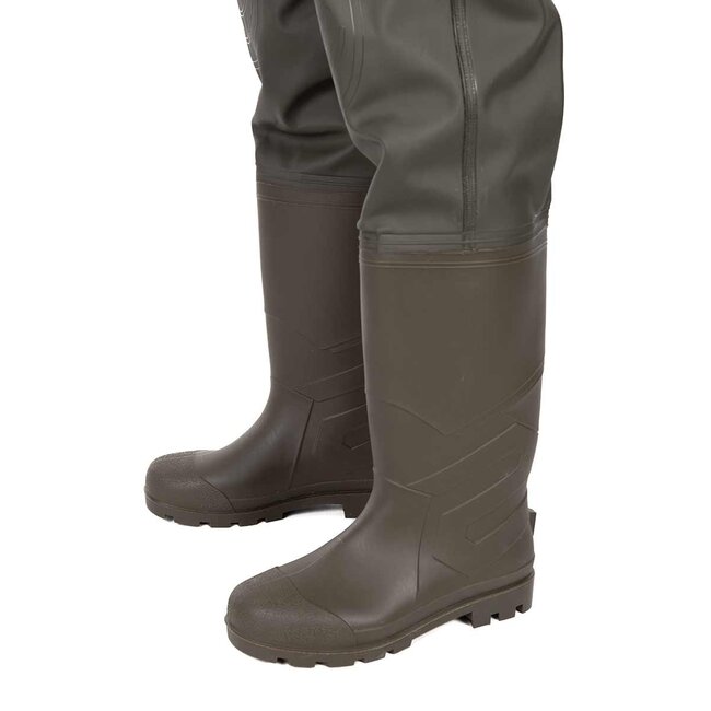 FOX HD Waders - Combinaison de wading résistante en kaki pour un confort ultime.