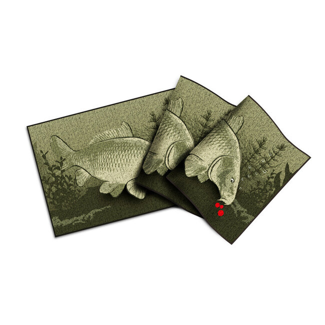 Delphin Tapis CatchME Carp - Tapis de table compact et durable avec impression de carpe pour les pêcheurs à la ligne