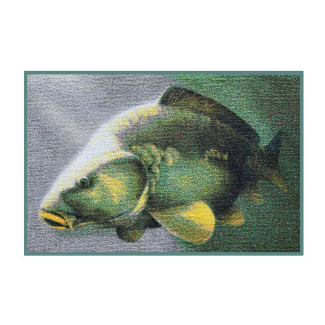 Delphin Tapis de carpe 3D - Paillasson compact avec motif unique de carpe sous-marine