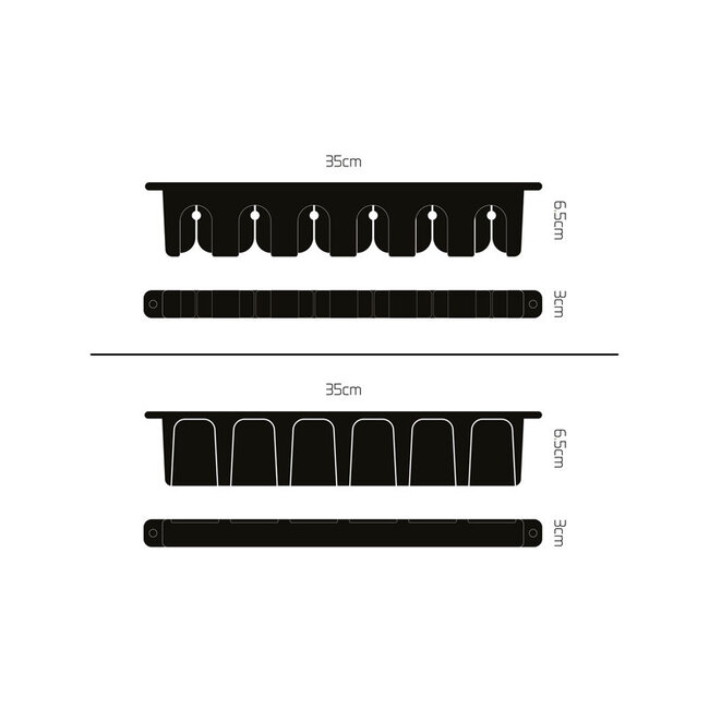 Delphin WallHOLD Support pour 6 tiges - Pratique et durable - Facile à assembler