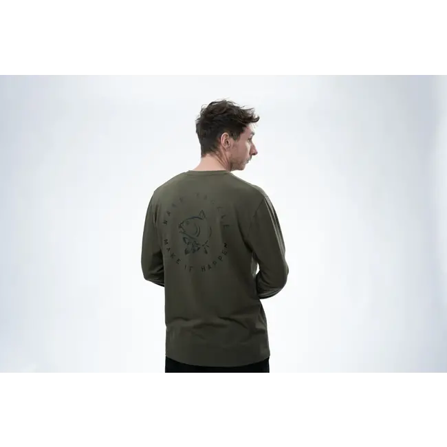 Nash Make It Happen Carp Logo T Shirt à manches longues - Vert