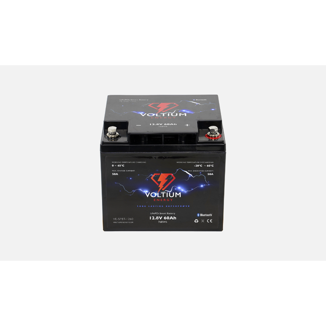Voltium LiFePO4 - 60Ah - 12.8V - Batterie intelligente - Bluetooth - Batterie