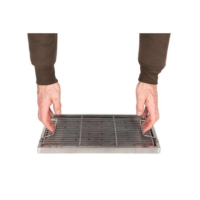 FOX Batterie de cuisine - BBQ pliable - acier inoxydable - pliable - avec sac de transport