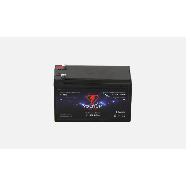 Voltium Batterie intelligente LiFePO4 - 12.8V - 9AH - Bluetooth & BMS