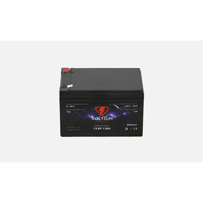 Voltium Batterie intelligente LiFePO4 - 12.8V - 12AH - Bluetooth & BMS