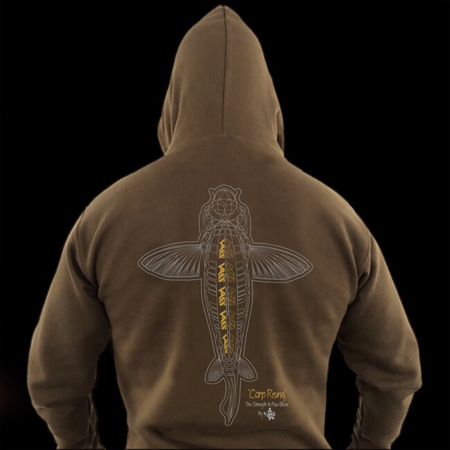 Vass Carp Rising - Sweat à capuche - Vert kaki - Intérieur en polaire - Vêtements