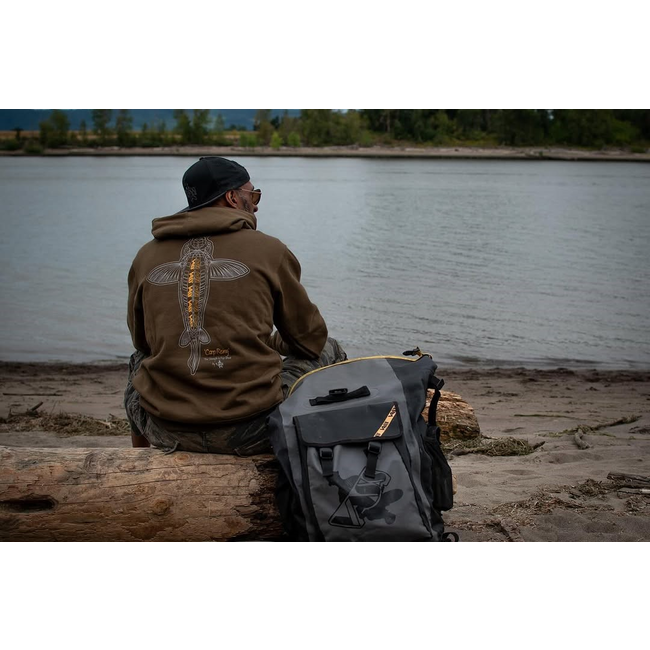 Vass Carp Rising - Sweat à capuche - Vert kaki - Intérieur en polaire - Vêtements