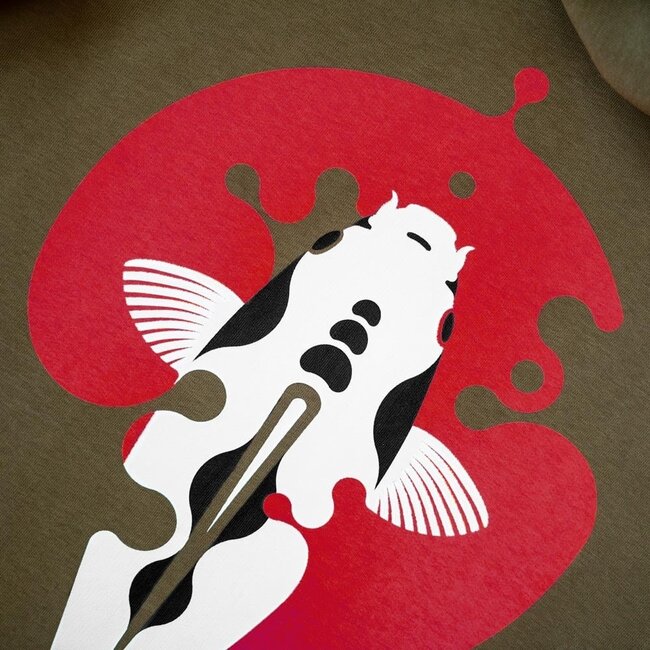 Kumu Sweat à capuche Rising Sun - Koi Design - Sweat à capuche