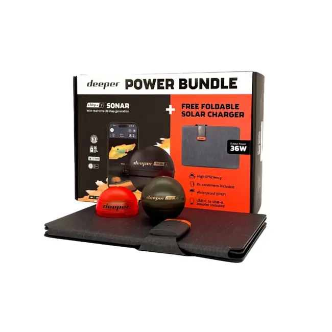 Deeper CHIRP+ 3 Power Bundle - Sonar sans fil avec chargeur solaire